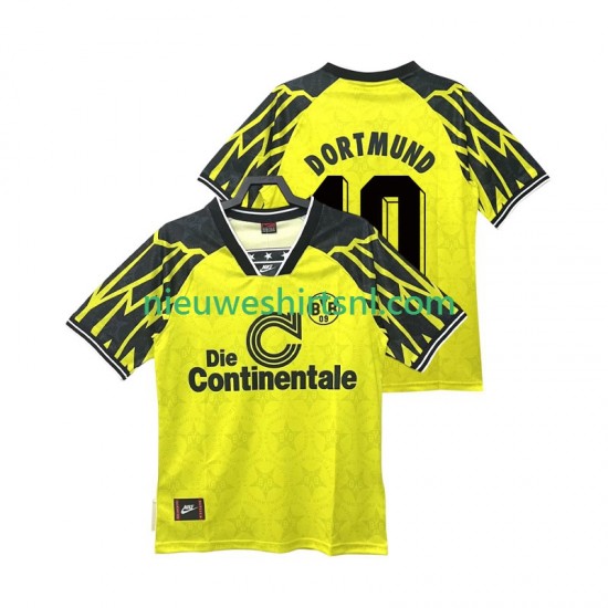 Borussia Dortmund Heren Shirt met Bedrukking Moller 10 1995 Retro Thuis 1994 Korte Mouw