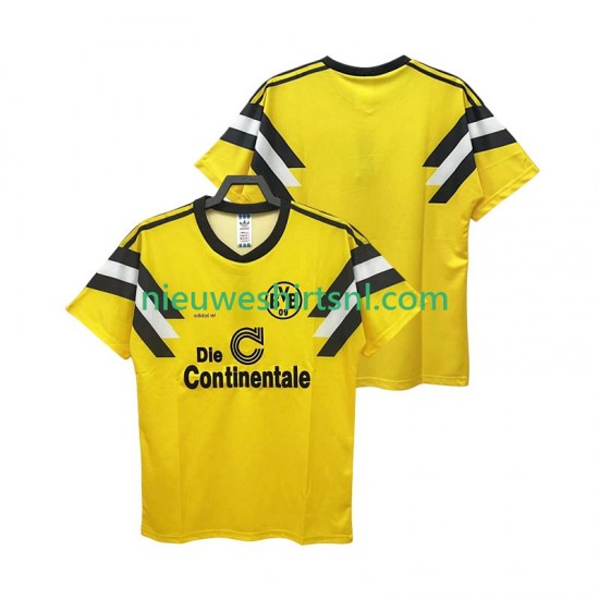 Borussia Dortmund Heren Shirt met Bedrukking DFB-POKAL 1989 Retro Thuis Korte Mouw