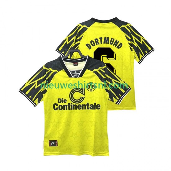 Borussia Dortmund Heren Shirt met Bedrukking SAMMER 6 1995 Retro Thuis 1994 Korte Mouw