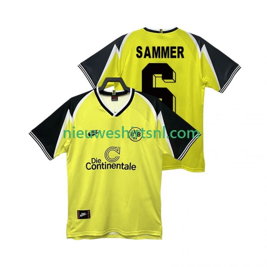 Borussia Dortmund Heren Shirt met Bedrukking SAMMER 6 1995 1996 Retro Thuis Korte Mouw
