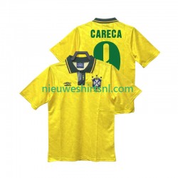 Brazilië Heren Shirt met Bedrukking CARECA 9 1991 1993 Retro Thuis Korte Mouw