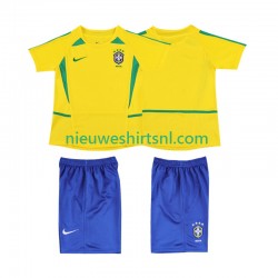 Brazilië Kind Shirt met Bedrukking Retro Thuis 2002 Korte Mouw