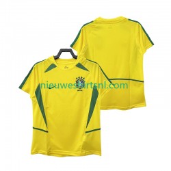 Brazilië Heren Shirt met Bedrukking Retro Thuis 2002 Korte Mouw