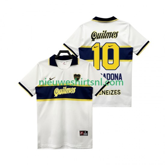 CA Boca Juniors Heren Shirt met Bedrukking MARADONA 10 1997 1998 Retro Uit Korte Mouw