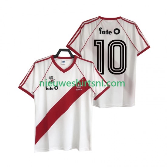 CA River Plate Heren Shirt met Bedrukking 10 1986 Retro Thuis Korte Mouw