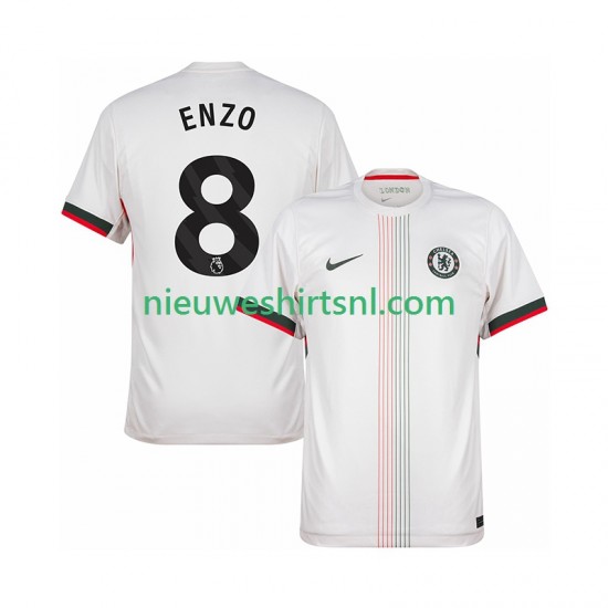 Chelsea Heren Shirt met Bedrukking Enzo Fernandez 8 Uit 2025-2026 Korte Mouw