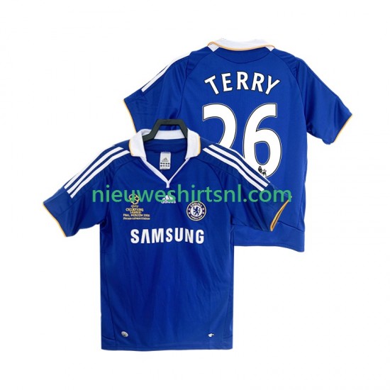 Chelsea Heren Shirt met Bedrukking TERRY 26 2007 Retro Thuis 2008 Korte Mouw