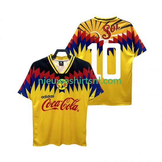 Club América Heren Shirt met Bedrukking 10 1995 Retro Thuis Korte Mouw