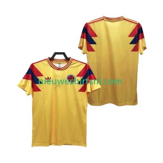 Colombia Heren Shirt met Bedrukking 1990 Retro Thuis Korte Mouw