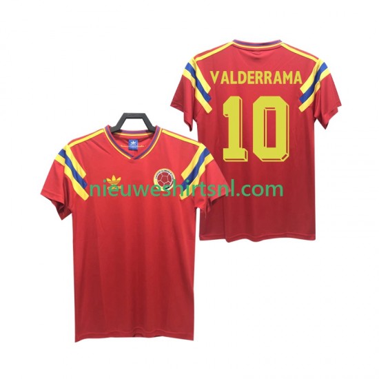 Colombia Heren Shirt met Bedrukking VALDERRAMA 10 1990 Retro Uit Korte Mouw