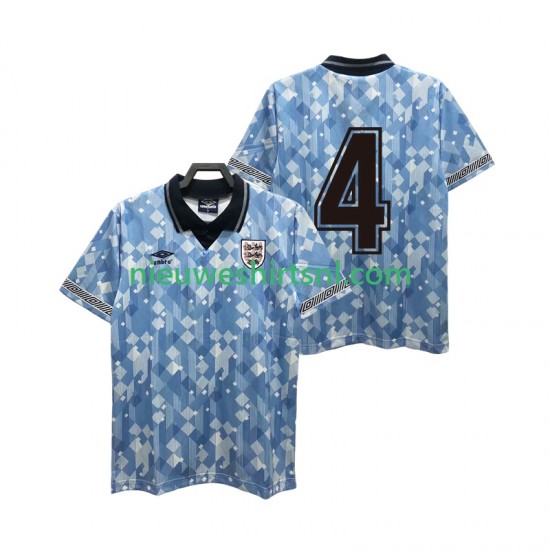 Engeland Heren Shirt met Bedrukking 4 1990 Retro Derde Korte Mouw