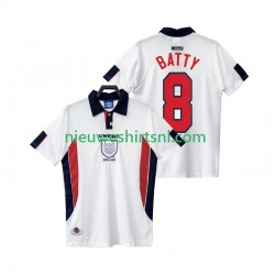 Engeland Heren Shirt met Bedrukking BATTY 8 1998 Retro Thuis Korte Mouw