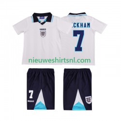 Engeland Kind Shirt met Bedrukking Beckham 7 1996 Retro Thuis Korte Mouw