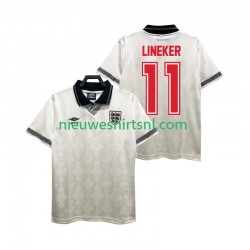 Engeland Heren Shirt met Bedrukking LINEKER 11 1990 Retro Thuis Korte Mouw