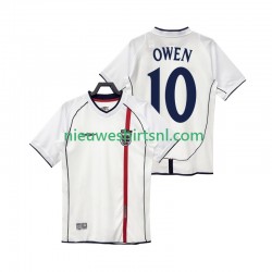 Engeland Heren Shirt met Bedrukking OWEN 10 Retro Thuis 2002 Korte Mouw