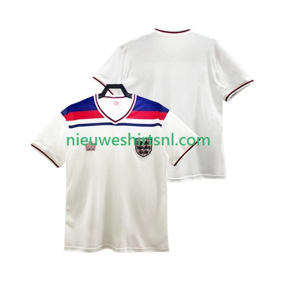 Engeland Heren Shirt met Bedrukking 1982 Retro Thuis Korte Mouw