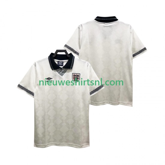 Engeland Heren Shirt met Bedrukking 1990 Retro Thuis Korte Mouw