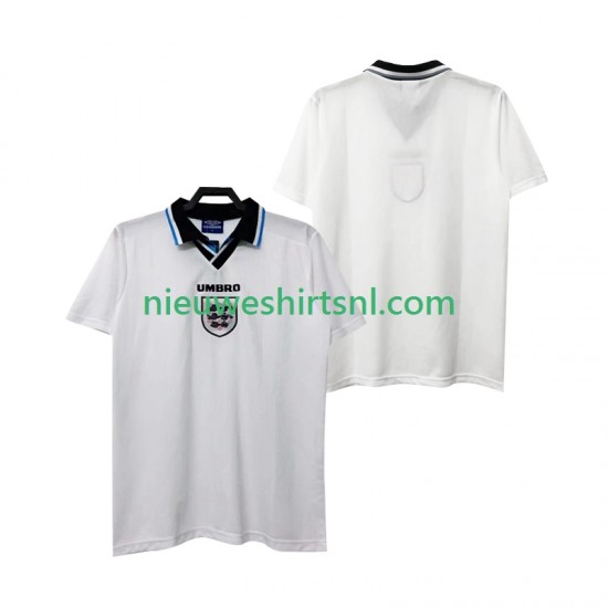 Engeland Heren Shirt met Bedrukking 1996 Retro Thuis Korte Mouw