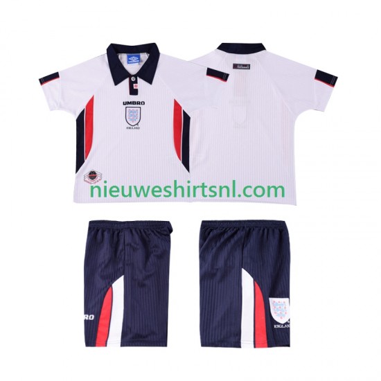 Engeland Kind Shirt met Bedrukking 1998 Retro Thuis Korte Mouw