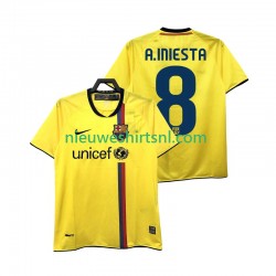 FC Barcelona Heren Shirt met Bedrukking A INIESTA 8 2009 Retro Uit 2008 Korte Mouw