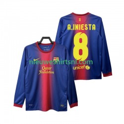 FC Barcelona Heren Shirt met Bedrukking A INIESTA 8 2012 2013 Retro Thuis Lange Mouw