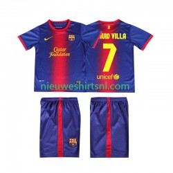 FC Barcelona Kind Shirt met Bedrukking DAUID VILLA 7 2012 2013 Retro Thuis Korte Mouw