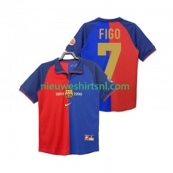 FC Barcelona Heren Shirt met Bedrukking FIGO 7 1990 2000 Retro Thuis Korte Mouw