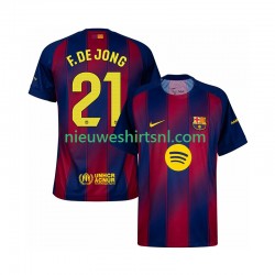 FC Barcelona Heren Shirt met Bedrukking Frenkie de Jong 21 Thuis 2025-2026 Korte Mouw