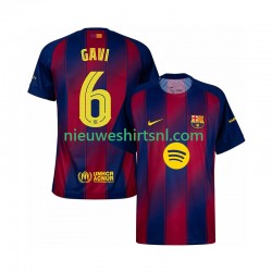 FC Barcelona Heren Shirt met Bedrukking Gavi 6 Champions League Thuis 2025-2026 Korte Mouw