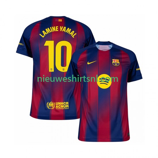 FC Barcelona Heren Shirt met Bedrukking Lamine Yamal 10 Thuis 2025-2026 Korte Mouw