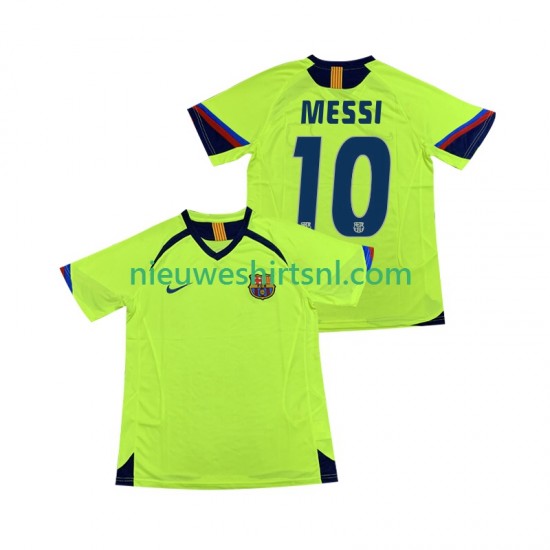FC Barcelona Heren Shirt met Bedrukking Lionel Messi 10 2005 Retro Uit 2006 Korte Mouw