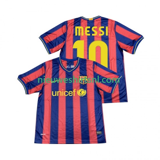 FC Barcelona Heren Shirt met Bedrukking Lionel Messi 10 2009 Retro Thuis 2010 Korte Mouw