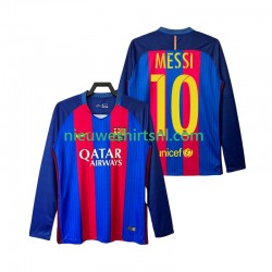 FC Barcelona Heren Shirt met Bedrukking Lionel Messi 10 2016 2017 Retro Thuis Lange Mouw