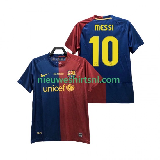 FC Barcelona Heren Shirt met Bedrukking Lionel Messi 10 Champions League 2009 Retro Thuis 2008 Korte Mouw