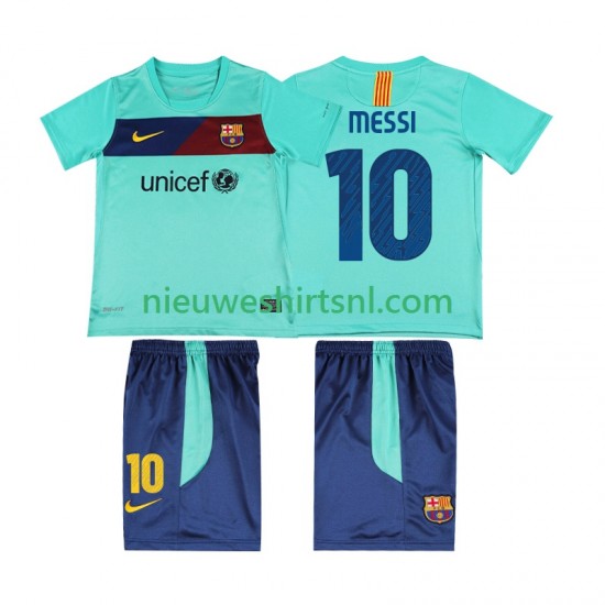 FC Barcelona Kind Shirt met Bedrukking Lionel Messi 10 Retro Uit 2011 2010 Korte Mouw