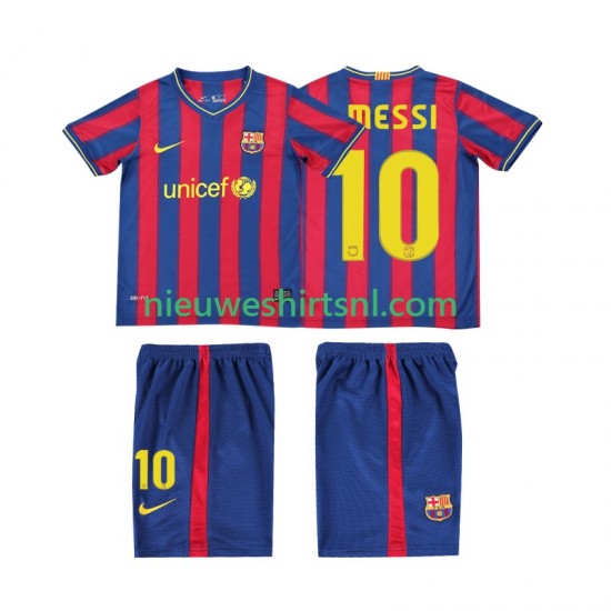 FC Barcelona Kind Shirt met Bedrukking Lionel Messi 10 2009 Retro Thuis 2010 Korte Mouw