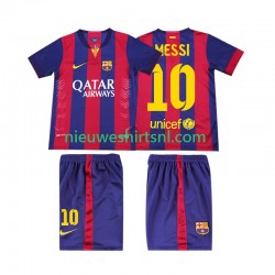 FC Barcelona Kind Shirt met Bedrukking Lionel Messi 10 2014 2015 Retro Thuis Korte Mouw
