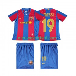 FC Barcelona Kind Shirt met Bedrukking Lionel Messi 19 2007 Retro Thuis 2008 Korte Mouw