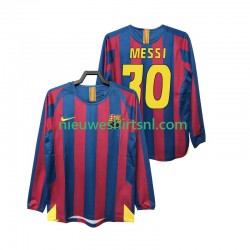 FC Barcelona Heren Shirt met Bedrukking Lionel Messi 30 2005 Retro Thuis 2006 Lange Mouw