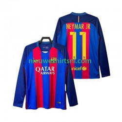FC Barcelona Heren Shirt met Bedrukking Neymar JR 11 2016 2017 Retro Thuis Lange Mouw