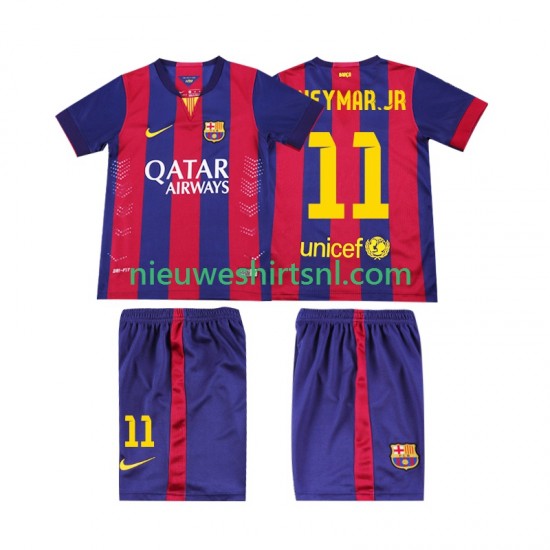 FC Barcelona Kind Shirt met Bedrukking Neymar JR 11 2014 2015 Retro Thuis Korte Mouw