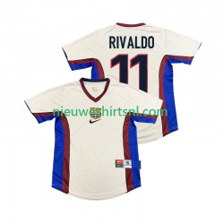 FC Barcelona Heren Shirt met Bedrukking RIVALDO 11 1998 Retro Uit 1999 Korte Mouw