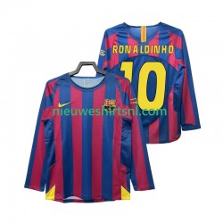 FC Barcelona Heren Shirt met Bedrukking RONALDINHO 10 Champions League 2005 Retro Thuis 2006 Lange Mouw
