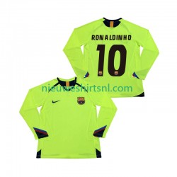 FC Barcelona Heren Shirt met Bedrukking RONALDINHO 10 2005 Retro Uit 2006 Lange Mouw