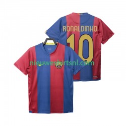 FC Barcelona Heren Shirt met Bedrukking RONALDINHO 10 2007 Retro Thuis 2006 Korte Mouw