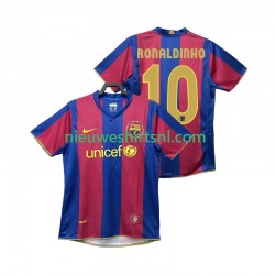 FC Barcelona Heren Shirt met Bedrukking RONALDINHO 10 2007 Retro Thuis 2008 Korte Mouw