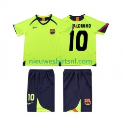 FC Barcelona Kind Shirt met Bedrukking RONALDINHO 10 2005 Retro Uit 2006 Korte Mouw