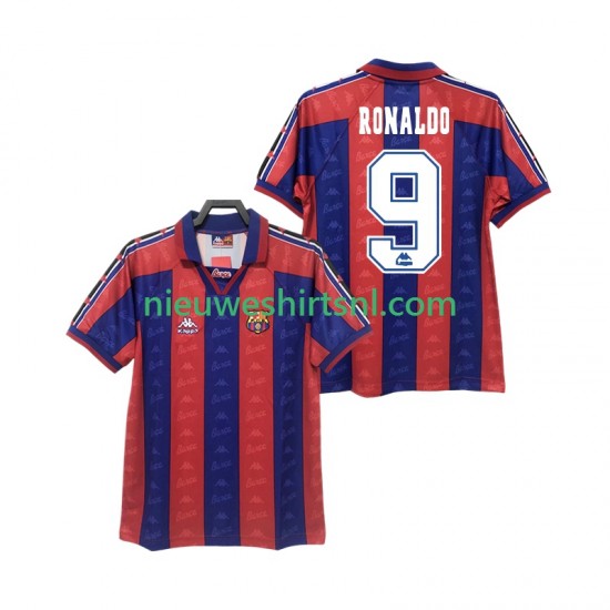 FC Barcelona Heren Shirt met Bedrukking RONALDO 9 1996 1997 Retro Thuis Korte Mouw