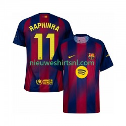 FC Barcelona Heren Shirt met Bedrukking Raphinha 11 Thuis 2025-2026 Korte Mouw