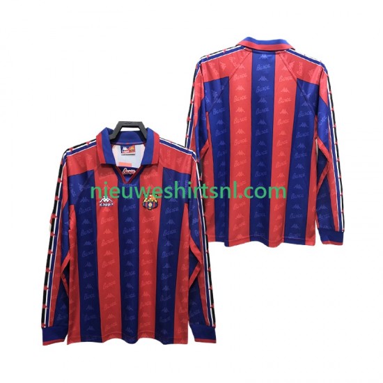 FC Barcelona Heren Shirt met Bedrukking 1996 1997 Retro Thuis Lange Mouw